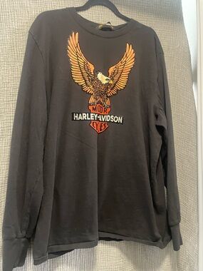 Harley-Davidson Black Tee with Gold Logo Tag